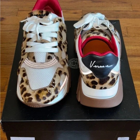 Versace Brown and Red Squalo Leopard - Picture 2 of 3